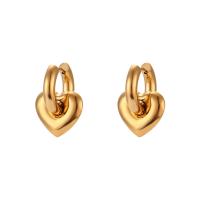 Acier inoxydable Levier Retour Earring, Acier inoxydable 304, bijoux de mode & pour femme, doré, 24.80x17.20mm, Vendu par paire