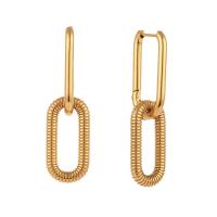 Stainless Steel Lever Back Earring 304 Stainless Steel Vacuum Ion Plating fashion jewelry & for woman & hollow golden Sold By Pair