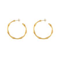 Stainless Steel Stud Earrings 304 Stainless Steel 18K gold plated fashion jewelry & for woman golden 46mm Sold By Pair