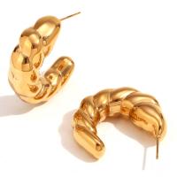 Stainless Steel Stud Earrings, 316L Stainless Steel, 18K gold plated, fashion jewelry & for woman, golden, Sold By Pair