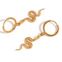 Huggie Hoop Drop Ohrringe, 316 L Edelstahl, 18K vergoldet, Modeschmuck & für Frau, goldfarben, verkauft von Paar