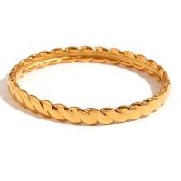Stainless Steel Bangle 316L Stainless Steel 18K gold plated fashion jewelry & for woman golden Inner Approx 63mm Sold By PC
