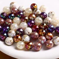 Acrylic Jewelry Beads Round colorful plated DIY 16mm Sold By PC