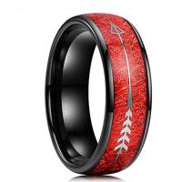 Titanium Steel Finger Ring Donut Vacuum Ion Plating fashion jewelry & Unisex red 8mm Sold By PC