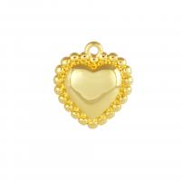 Brass Heart Pendants, 18K gold plated, DIY, nickel, lead & cadmium free, 11.70x13.30x4mm, Sold By PC