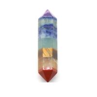 Fashion Decoration, Rainbow Stone, Conical, polished, for home and office, multi-colored, 10x42mm, Sold By PC