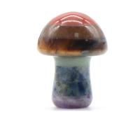 Decoração da moda, Pedra do arco-íris, cogumelo, polido, para casa e escritório, multi colorido, 15x20mm, vendido por PC