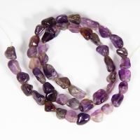 Naturlig ametist pärlor, Oregelbunden, DIY, purpur, 6.50mm, Såld Per Ca 41 cm Strand