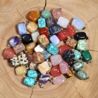 Gemstone Pendants Jewelry, Natural Stone, random style & DIY & mixed, 12.40x23x12.40mm, 5PCs/Bag, Sold By Bag