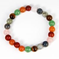 Gemstone Bracelets Natural Stone Round fashion jewelry & Unisex mixed colors nickel lead & cadmium free 8.30mm Length Approx 18 cm Sold By PC
