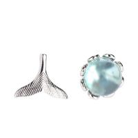 asymmetrische Ohrringe, 925er Sterling Silber, mit Lampwork, Modeschmuck & für Frau, frei von Nickel, Blei & Kadmium, verkauft von Paar