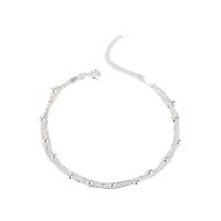 925 Sterling Silver Bangle Bracelet with 1.57inch extender chain plated Double Layer & fashion jewelry & for woman nickel lead & cadmium free Length Approx 5.51 Inch Sold By PC