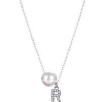 Серебряное ожерелье, 925 пробы, с Shell Pearl, ювелирные изделия моды & разные стили для выбора & Женский, не содержит никель, свинец, длина Приблизительно 17.71 дюймовый, продается Пара