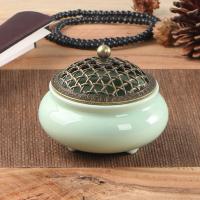 Traditional Ceramic Inserted Burner Incense Seat, Porcelain, half handmade, for home and office & durable, more colors for choice, 100x100x75mm, Sold By PC