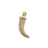 Cubic Zirconia Micro Pave Brass Pendant gold color plated fashion jewelry & Unisex & micro pave cubic zirconia golden nickel lead & cadmium free Approx 3.5mm Sold By PC