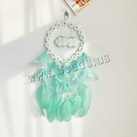 Fashion Dream Catcher Feather with Cotton Thread Cloud handmade for home and office cyan 550mm Sold By PC