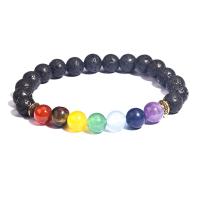 Gemstone Bracelets, Natural Stone, Round, different materials for choice & Unisex, more colors for choice, Length:Approx 19 cm, Sold By PC