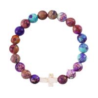 Gemstone Bracelets, Natural Stone, with 304 Stainless Steel & Tibetan Style, fashion jewelry & Unisex, more colors for choice, Length:Approx 17.78-22.86 cm, Sold By PC