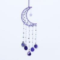 Fashion Dream Catcher Amethyst with leather cord & Agate & Iron Moon handmade for home and office purple 600mm Sold By PC