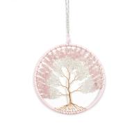 Fashion Dream Catcher Natural Gravel with leather cord & Plastic & Brass & Iron Tree handmade for home and office multi-colored 300mm Sold By PC