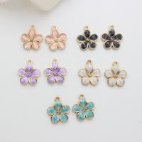 Tibetan Style Enamel Pendants, Flower, gold color plated, DIY, more colors for choice, 14x16mm, Sold By PC