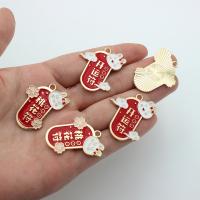 Tibetan Style Enamel Pendants, gold color plated, DIY & different styles for choice, more colors for choice, Sold By PC