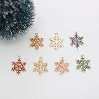 Zinc Alloy Enamel Pendants Snowflake gold color plated DIY Sold By PC