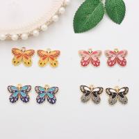 Tibetan Style Enamel Pendants, Butterfly, gold color plated, DIY, more colors for choice, 22x18mm, Sold By PC