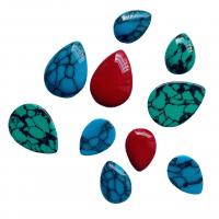 Natural Gemstone Cabochons, Turquoise, Teardrop, DIY & different size for choice, more colors for choice, Approx 100PCs/Bag, Sold By Bag