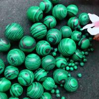 Gemstone Jewelry Beads, Malachite, Round, DIY & different size for choice & no hole, green, Approx 100PCs/Bag, Sold By Bag