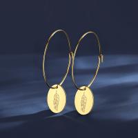 Boucle d'oreille Acier Titane, bijoux de mode & pour femme, Or, protéger l'environnement, sans nickel, plomb et cadmium, 44x10.10mm, Vendu par paire