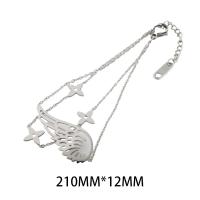 Stainless Steel Jewelry Bracelet, 304 Stainless Steel, plated, for woman, silver color, Length:Approx 21 cm, Sold By PC