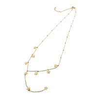 Stainless Steel Jewelry Necklace, 304 Stainless Steel, Star, plated, for woman, golden, Length:Approx 47.5 cm, Sold By PC