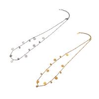 Stainless Steel Jewelry Necklace, 304 Stainless Steel, plated, micro pave cubic zirconia & for woman, more colors for choice, Length:Approx 48.5 cm, Sold By PC