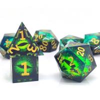 Resin Dice, 7 pieces & multifunctional, Dice size: 22mm, Sold By Set