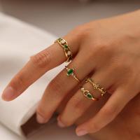 Ring Finger Titantium stali, ze Sześcienna cyrkonia, biżuteria moda & różne style do wyboru & dla kobiety, bez zawartości niklu, ołowiu i kadmu, sprzedane przez PC