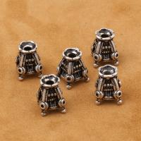 925 Sterling Silver Beads, vintage & DIY & 3-hole & blacken, 10x8mm, Sold By PC