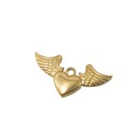 Stainless Steel Pendants, 304 Stainless Steel, Wing Shape, 18K gold plated, DIY, golden, 20.40x39.70mm, Sold By PC