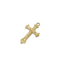 Stainless Steel Cross Pendants 304 Stainless Steel 18K gold plated DIY golden Sold By PC