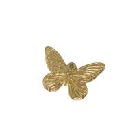 Edelstahl Tieranhänger, 304 Edelstahl, Schmetterling, 18 K vergoldet, DIY, goldfarben, 21x30.70mm, verkauft von PC