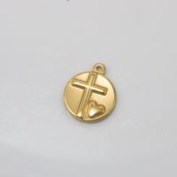 Stainless Steel Pendants, 304 Stainless Steel, Round, 18K gold plated, DIY, golden, 20.70x17.30mm, Sold By PC