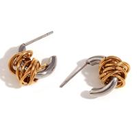 Stainless Steel Stud Earrings, 316L Stainless Steel, 18K gold plated, fashion jewelry & for woman, Sold By Pair