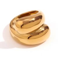 Ring Finger ze stali nierdzewnej, Stal nierdzewna 316L, Pozłacane 18K, biżuteria moda & różnej wielkości do wyboru & dla kobiety, złoty, sprzedane przez PC