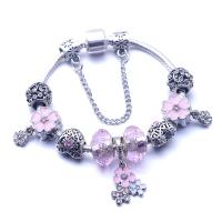 European Bracelet, Tibetan Style, with Crystal, silver color plated, fashion jewelry & different length for choice & for woman & enamel & with rhinestone, more colors for choice, nickel, lead & cadmium free, Sold By PC