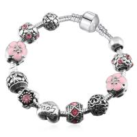 European Bracelet, Tibetan Style, silver color plated, fashion jewelry & different length for choice & for woman & enamel & with rhinestone, more colors for choice, nickel, lead & cadmium free, Sold By PC