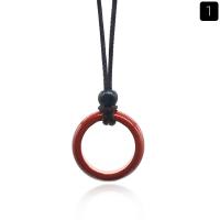 Natural Gemstone Necklace, with Knot Cord, Donut, polished, Adjustable & fashion jewelry & different materials for choice & for woman, more colors for choice, Length:Approx 32 cm, Sold By PC
