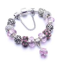 European Bracelet, Tibetan Style, with Crystal, silver color plated, fashion jewelry & different length for choice & for woman & with rhinestone, more colors for choice, nickel, lead & cadmium free, Sold By PC
