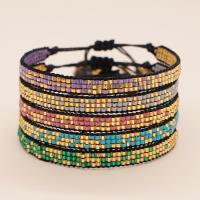 Glass Beads Bracelet Seedbead with Knot Cord Adjustable & fashion jewelry & Unisex Length Approx 18 cm Sold By PC