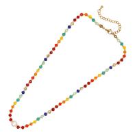 Naturlige ferskvands perle halskæde, Ferskvandsperle, med Krystal & 304 rustfrit stål, med 5cm extender kæde, mode smykker & for kvinde, blandede farver, Længde Ca. 42 cm, Solgt af PC