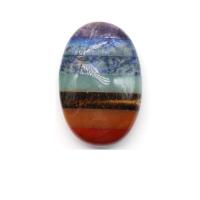 Fashion Decoration Rainbow Stone Flat Oval polished for home and office multi-colored Sold By PC